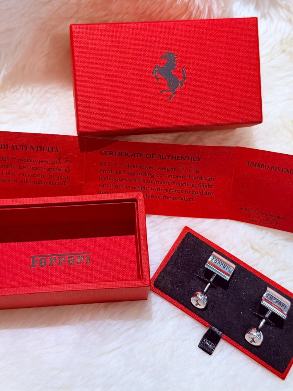 Ferrari Aerodynamic Design 925 Silver Cufflinks